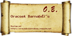 Oracsek Barnabás névjegykártya