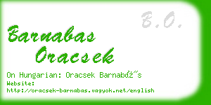 barnabas oracsek business card